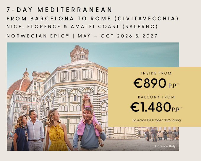 7-Day Mediterranean from Barcelona to Rome (Civitavecchia)