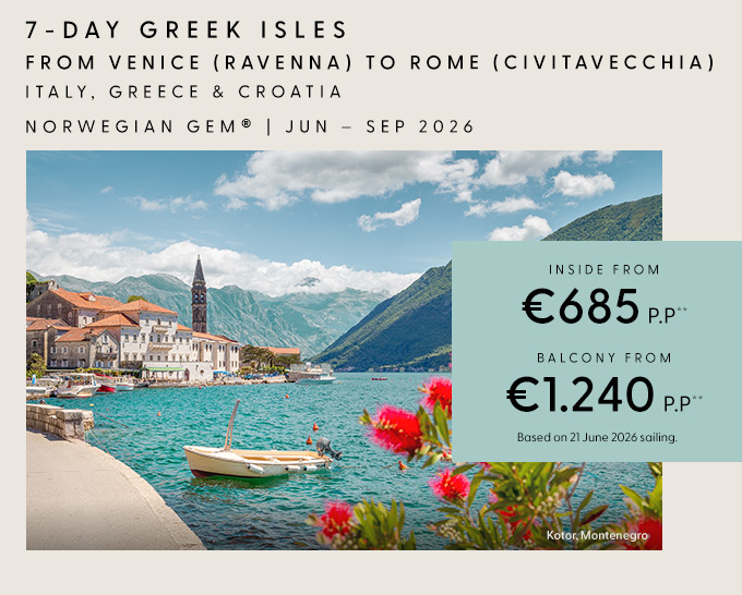 7-Day Greek Isles from Venice (Ravenna) to Rome (Civitavecchia)